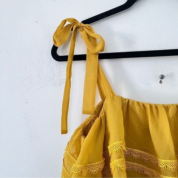 Revolve Tularosa Marigold Yellow Chelsea Babydoll Lace Mini Dress‎ - Picture 9 of 12